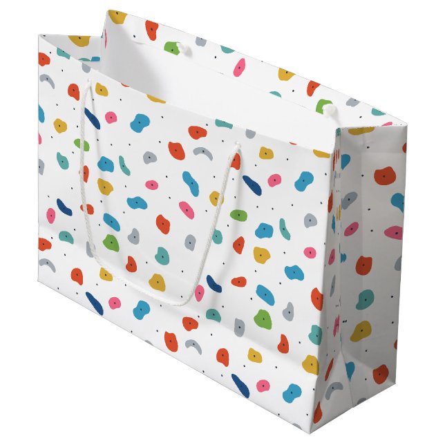 Rock Climbing Cute Kids Colourful Large Gift Bag (Front Angled)