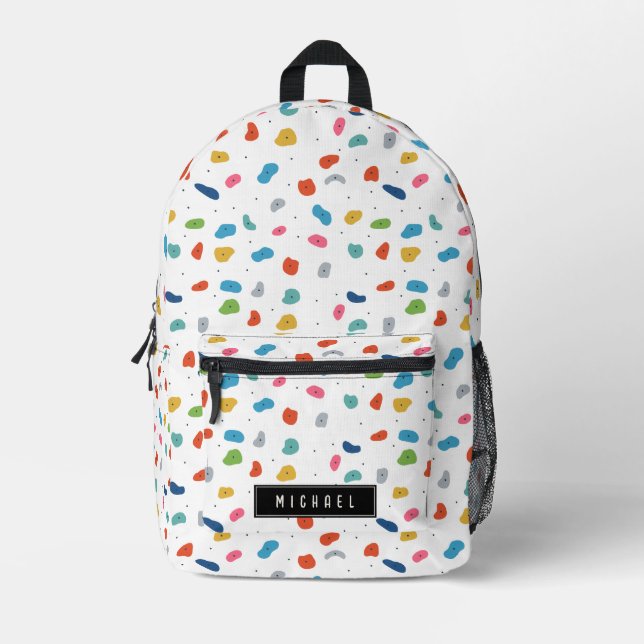 Rock Climbing Cute Kids Colourful School Printed Backpack (Front)