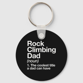 Rock Climbing Dad Definition Funny Sports  Keychain