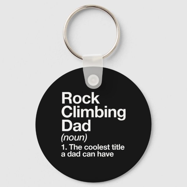Rock Climbing Dad Definition Funny Sports  Keychain (Front)