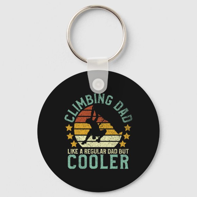 Rock Climbing Dad Mountain Climber Funny Father's  Keychain (Front)