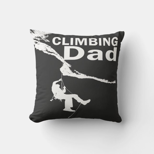 Rock climbing dad throw pillow (Front)