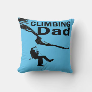 Rock climbing dad throw pillow
