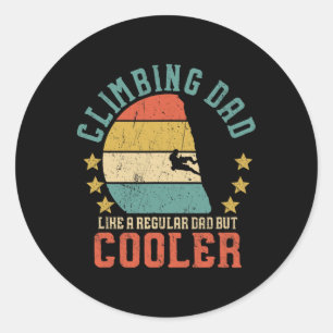 Rock Climbing Dad Vintage Mountain Climber Father' Classic Round Sticker