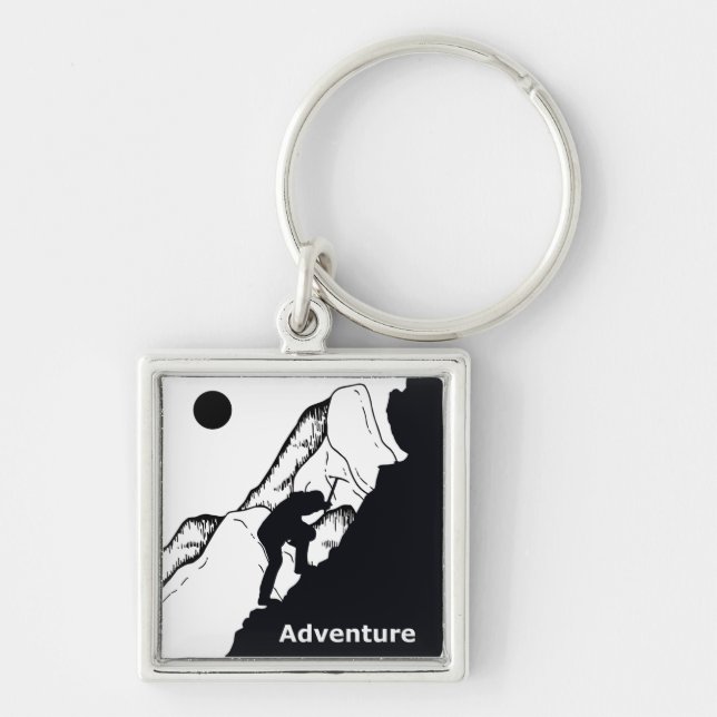 rock climbing design keychain (Front)