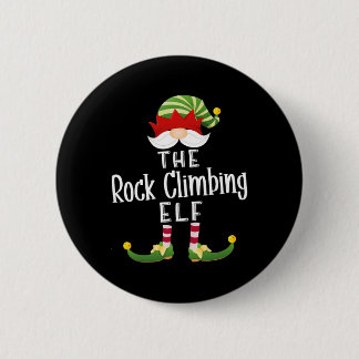 Rock Climbing Elf Group Christmas Funny Pajama Par 2 Inch Round Button