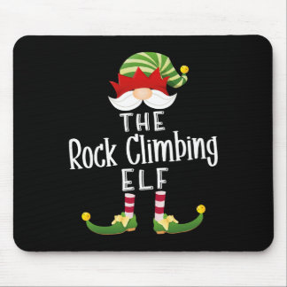 Rock Climbing Elf Group Christmas Funny Pajama Par Mouse Pad