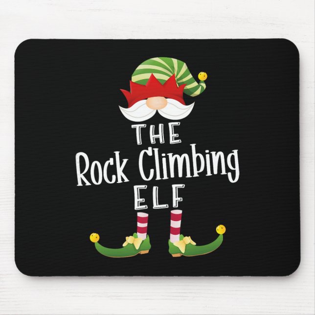 Rock Climbing Elf Group Christmas Funny Pajama Par Mouse Pad (Front)