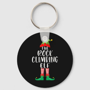 Rock Climbing Elf Matching Family Group Christmas Keychain