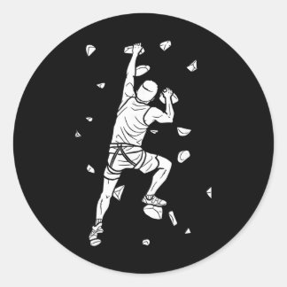Rock Climbing Extreme Sports Free Climbing Boulder Classic Round Sticker