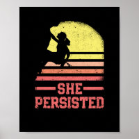 Rock Climbing Female Climber Silhouette Retro