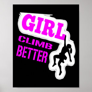 Rock Climbing For Girls Kids Rock Climbing Poster