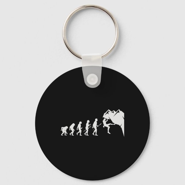 Rock Climbing - For Rock Climber Funny Evolution  Keychain (Front)