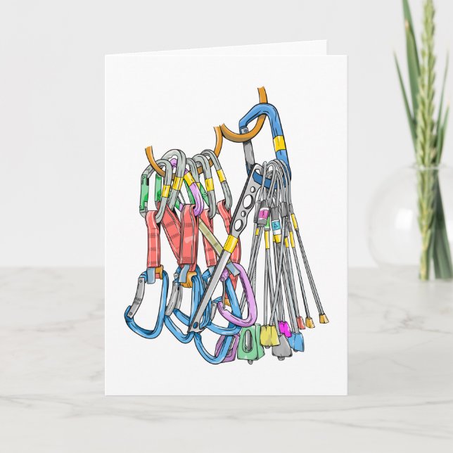 Rock climbing gear on harness card (Front)