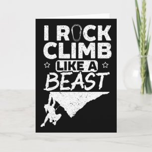 Rock Climbing Girl Boulderer Mountaineer Hiking  Card