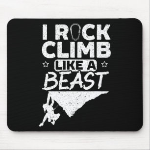 Rock Climbing Girl Boulderer Mountaineer Hiking Mouse Pad