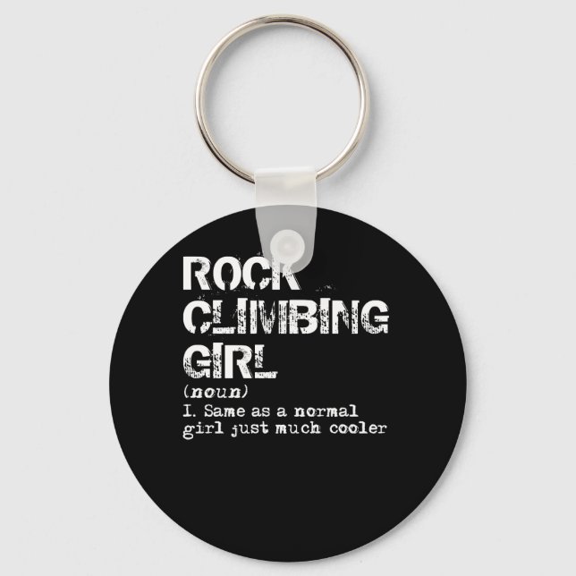Rock Climbing Girl Definition Funny Sports Tee. Keychain (Front)
