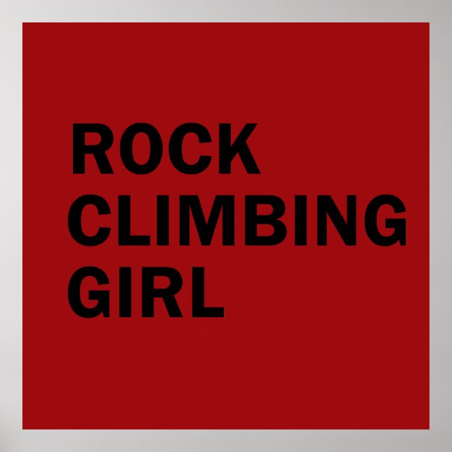 rock climbing girl poster (Front)