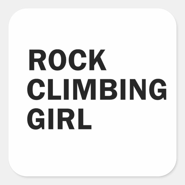 Rock climbing girl rockclimbing square sticker (Front)