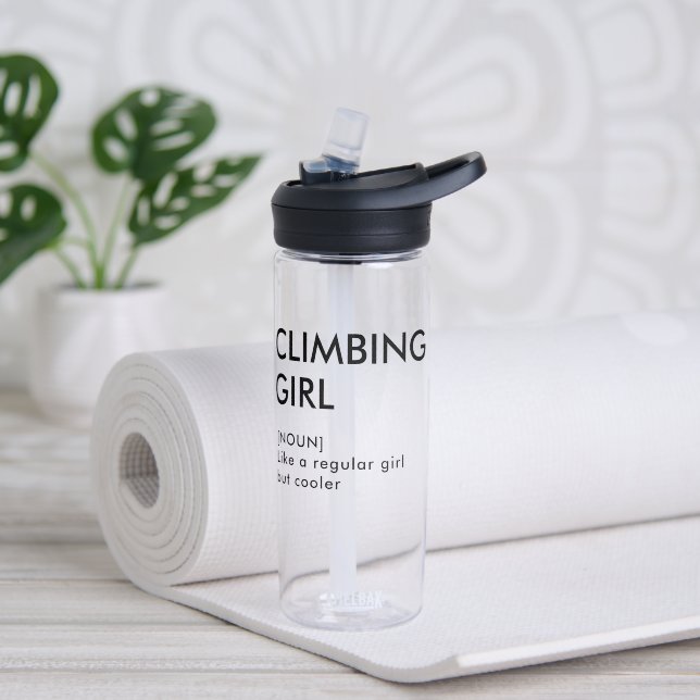 Rock Climbing girl trendy gift for her  Water Bottle (Yoga)