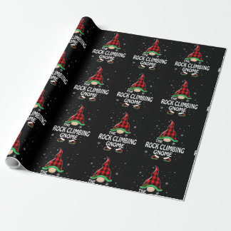 Rock Climbing Gnome Buffalo Plaid Matching Family Wrapping Paper