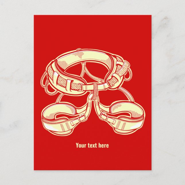 Rock climbing harness postcard (Front)