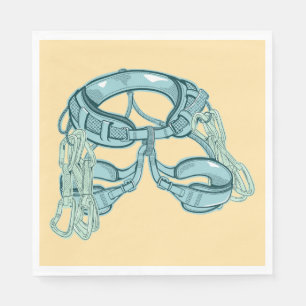 Rock climbing harness with quick draws napkin