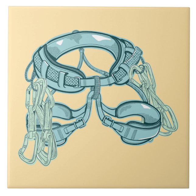 Rock climbing harness with quick draws tile (Front)