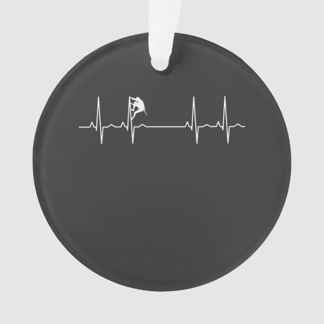 Rock Climbing Heartbeat Ornament (Front)