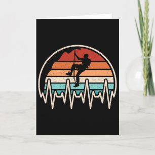 Rock Climbing Heartbeat Retro Climber Bouldering M Card