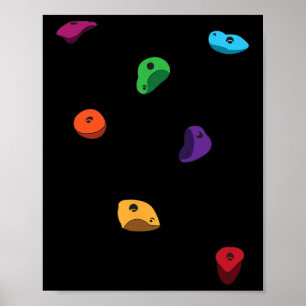 Rock Climbing Holds Climber Bouldering For Men Wom Poster