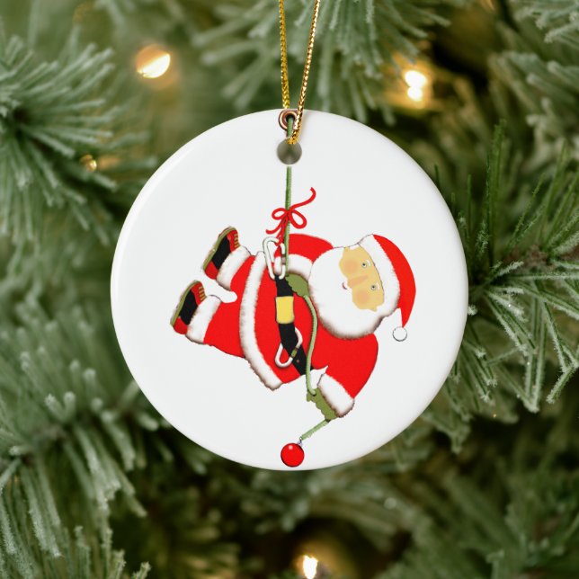 Rock Climbing Holiday Gift Ceramic Ornament (Tree)