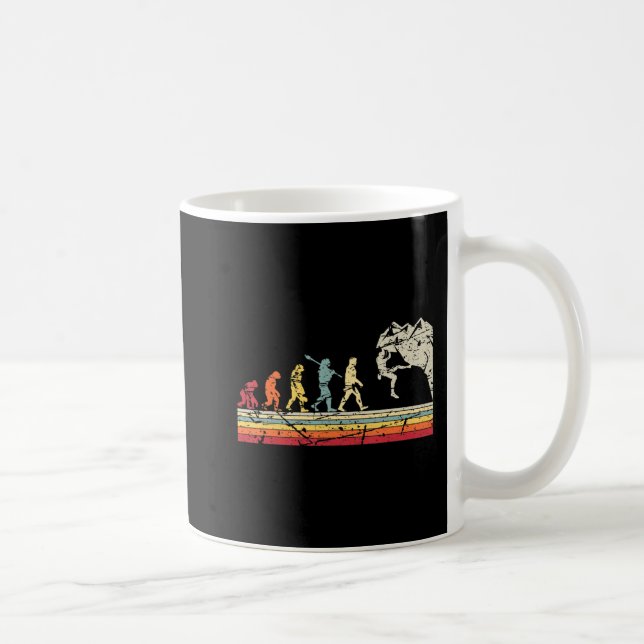 Rock Climbing Human Evolution Vintage Climber  Coffee Mug (Right)