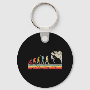 Rock Climbing Human Evolution Vintage Climber Keychain
