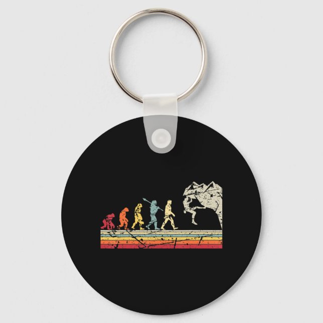 Rock Climbing Human Evolution Vintage Climber  Keychain (Front)