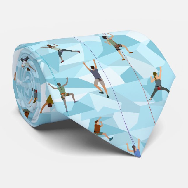 Rock Climbing in Blues Neck Tie (Rolled)