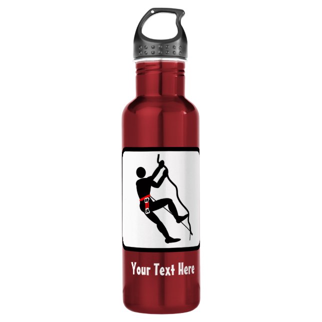 Rock Climbing Logo -- Customizable 710 Ml Water Bottle (Front)