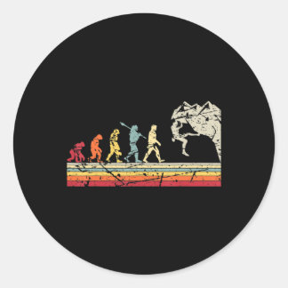 Rock Climbing Men Climber Mountaineering  Classic Round Sticker