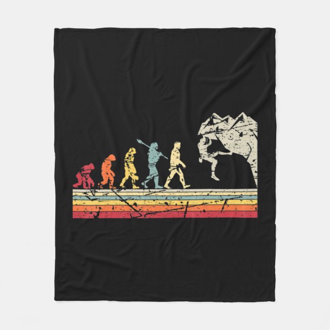 Rock Climbing Men Climber Mountaineering  Fleece Blanket (Front)