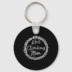 Rock Climbing Mom Shirt Cute Flower Circle Mountai Keychain
