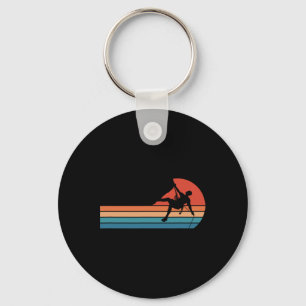 Rock Climbing Mountain Hiking Bouldering Retro Keychain