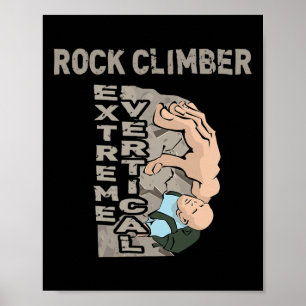 Rock Climbing Mountaineer Free Climber Cragsman Poster