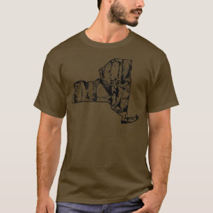 Rock Climbing New York Rock Climber State Map Clim T-Shirt
