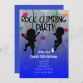 Invitation Fête d'anniversaire d'escalade de roche de filles