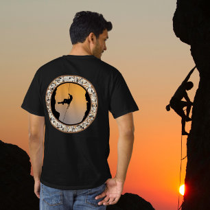 Rock Climbing Pebble Round Design T-Shirt