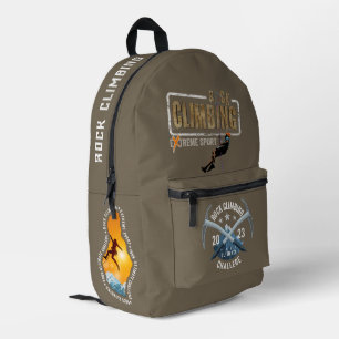 Rock Climbing Printed Backpack