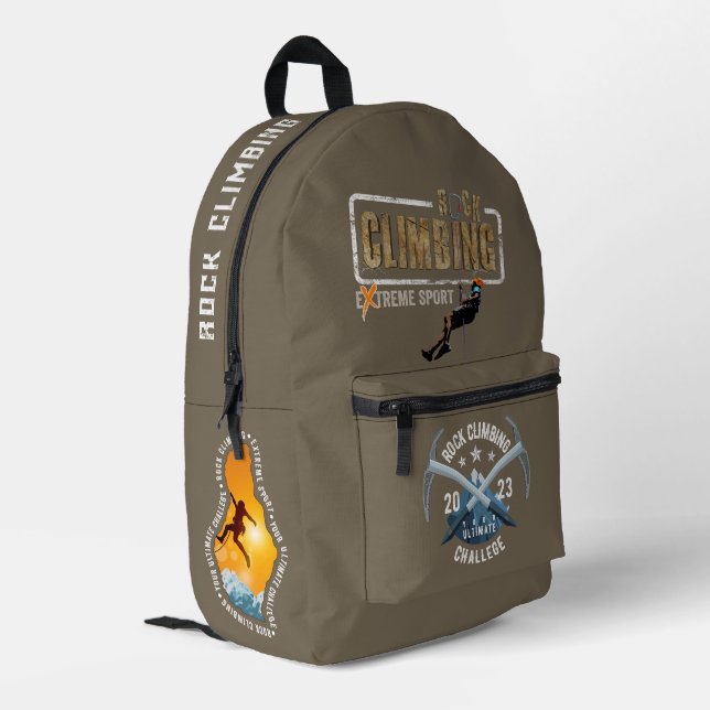 Rock Climbing | Printed Backpack (Back Corner Left)