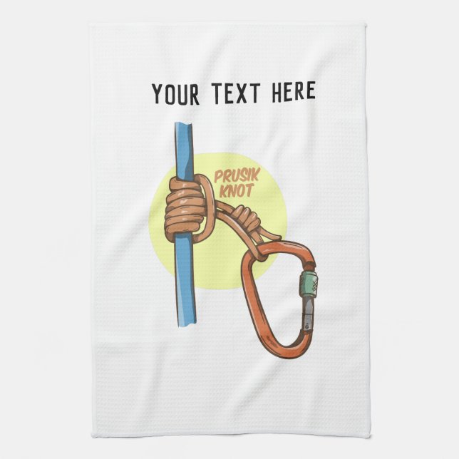 Rock climbing prusik hitch kitchen towel (Vertical)