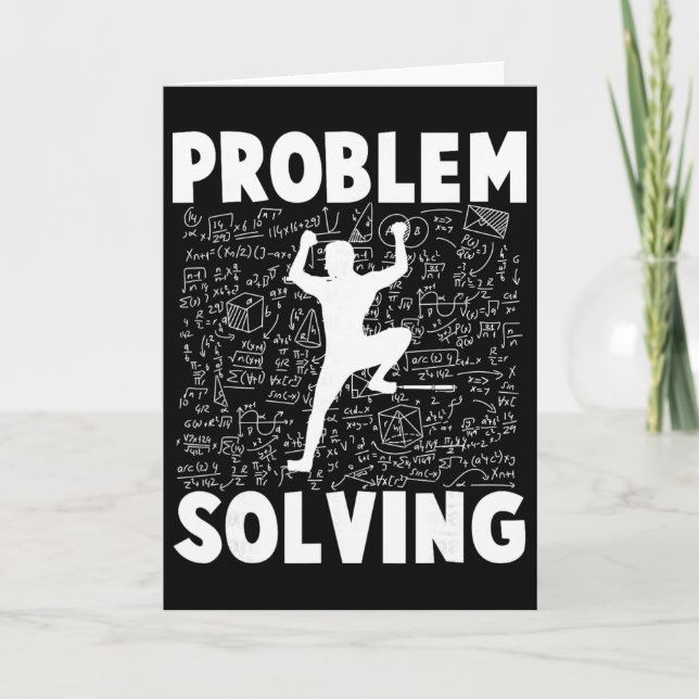 Rock Climbing Pun Problem Solving Climber Humor  Card (Front)