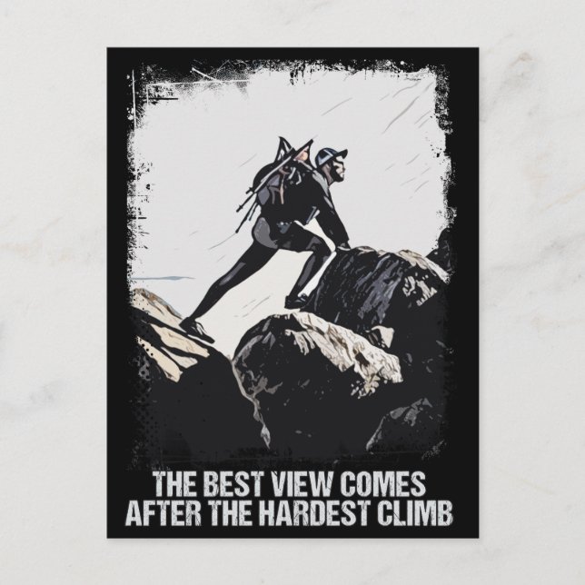 Rock Climbing Quote Vintage Grunge Mountain Summit Postcard (Front)